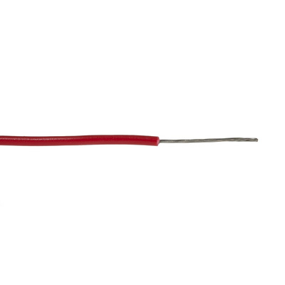 Alpha Wire 3050 Series Red 0.2 mm² Hook Up Wire, 24 AWG, 1/0.51 mm, 30m, PVC Insulation