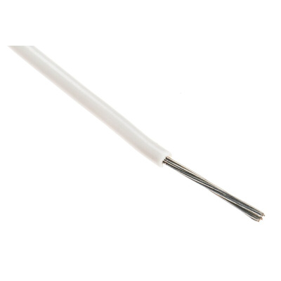 Alpha Wire 3051 Series White 0.35 mm² Hook Up Wire, 22 AWG, 7/0.25 mm, 305m, PVC Insulation