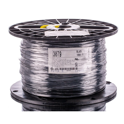 Alpha Wire 3079 Series Black 2.1 mm² Hook Up Wire, 14 AWG, 41/0.25 mm, 305m, PVC Insulation