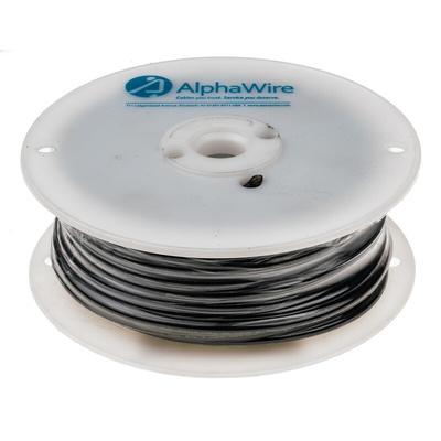 Alpha Wire 3081 Series Black 5.2 mm² Hook Up Wire, 10 AWG, 105/0.25 mm, 30m, PVC Insulation