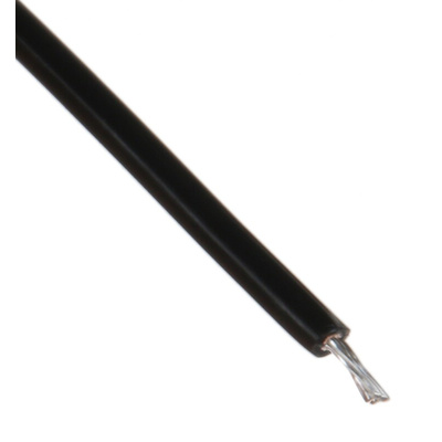 Alpha Wire Premium Series Black 0.33 mm² Hook Up Wire, 22 AWG, 19/0.16 mm, 30m, PTFE Insulation