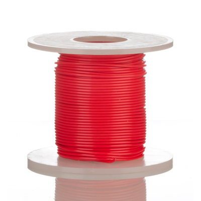 Alpha Wire Premium Series Red 0.33 mm² Hook Up Wire, 22 AWG, 19/0.16 mm, 30m, PTFE Insulation