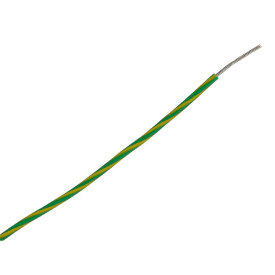 Alpha Wire 3053 Series Green/Yellow 0.52 mm² Hook Up Wire, 20 AWG, 10/0.25 mm, 305m, PVC Insulation