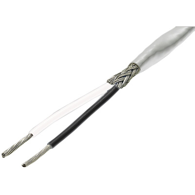 TE Connectivity 55A Series Black/White Hook Up Wire, 24 AWG, 19/36 AWG, 100m, ETFE, Fluoropolymer Insulation