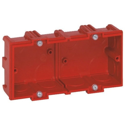 Legrand Batibox Red Plastic Back Box, NF, IP00, Flush Mount, 1 Gangs