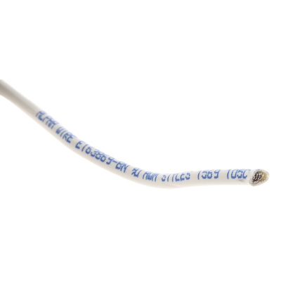 Alpha Wire White 1.3 mm² Hook Up Wire, 16 AWG, 26/0.25 mm, 30m, PVC Insulation