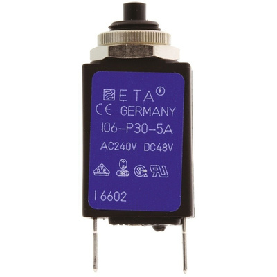 ETA 106-P30  Single Pole Thermal Circuit Breaker -, 5A Current Rating