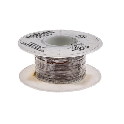 Alpha Wire Brown 0.09 mm² PTFE Equipment Wire, 28 AWG, 7/0.13 mm, 30m, PTFE Insulation