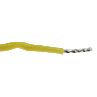 Alpha Wire Premium Series Yellow 0.35 mm² Hook Up Wire, 22 AWG, 7/0.25 mm, 30m, PTFE Insulation