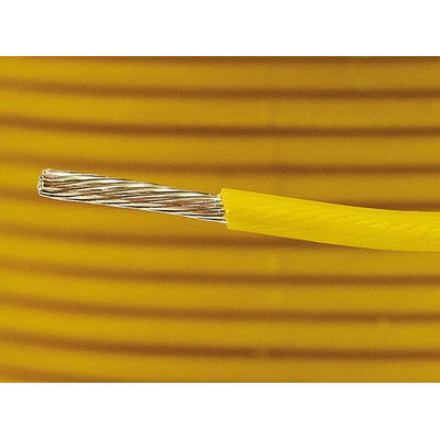 Alpha Wire Yellow 0.96 mm² PTFE Equipment Wire, 18 AWG, 19/0.25 mm, 30m, PTFE Insulation