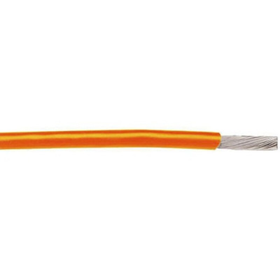 Alpha Wire Orange 0.96 mm² PTFE Equipment Wire, 18 AWG, 19/0.25 mm, 30m, PTFE Insulation