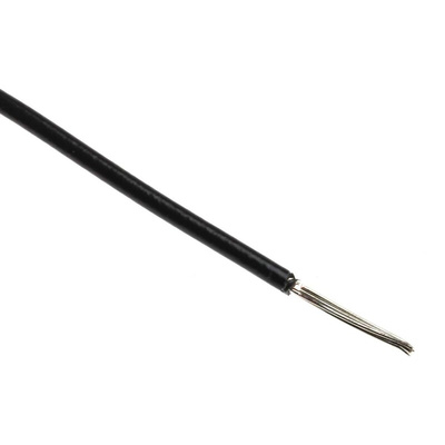 Nexans KY30 Series Black 0.33 mm² Hook Up Wire, 22 AWG, 7/0.25 mm, 250m, PVC Insulation