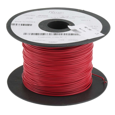 Nexans KY30 Series Red 0.33 mm² Hook Up Wire, 22 AWG, 7/0.25 mm, 250m, PVC Insulation