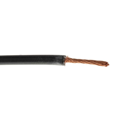 Hew Heinz Eilentropp SIFF Series Black 1.1 mm² Hook Up Wire, 17 AWG, 516/0.05 mm, 100m, Silicone Insulation