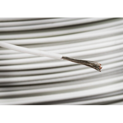 TE Connectivity White 0.34 mm² Hook Up Wire, 22 AWG, 19/0.15 mm, 300m, Polyalkene Insulation