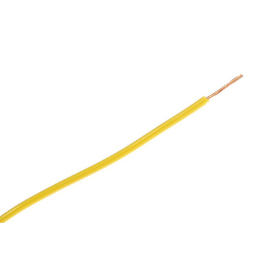 Staubli Yellow 0.25 mm² Hook Up Wire, 23 AWG, 66/0.07 mm, 100m, PVC Insulation