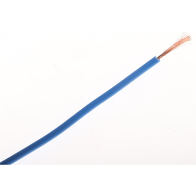 Staubli Blue 0.5 mm² Equipment Wire, 20 AWG, 129/0.07 mm, 100m, PVC Insulation