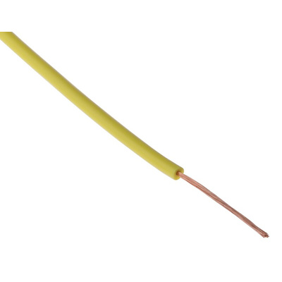 Staubli Yellow 0.5 mm² Equipment Wire, 20 AWG, 129/0.07 mm, 100m, PVC Insulation