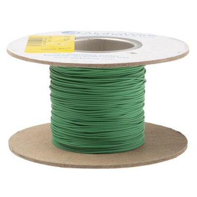 Alpha Wire EcoWire Series Green 0.08 mm² Hook Up Wire, 28 AWG, 7/0.12 mm, 30m, MPPE Insulation
