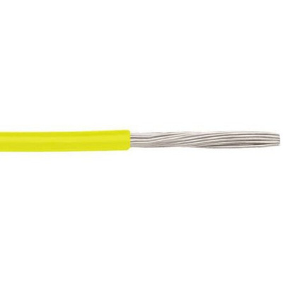 Alpha Wire EcoWire Series Yellow 0.13 mm² Hook Up Wire, 26 AWG, 7/0.16 mm, 30m, MPPE Insulation