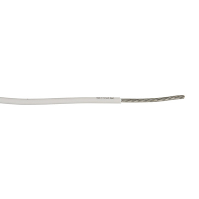 Alpha Wire EcoWire Series White 0.52 mm² Hook Up Wire, 20 AWG, 10/0.25 mm, 30m, MPPE Insulation