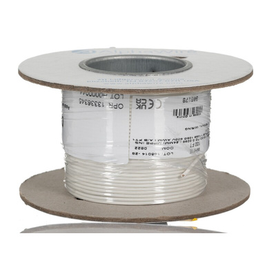 Alpha Wire EcoWire Series White 0.52 mm² Hook Up Wire, 20 AWG, 10/0.25 mm, 30m, MPPE Insulation