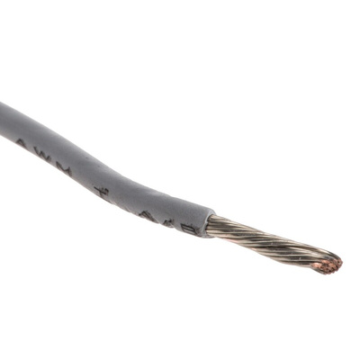 Alpha Wire EcoWire Series Grey 1.3 mm² Hook Up Wire, 16 AWG, 26/0.25 mm, 30m, MPPE Insulation