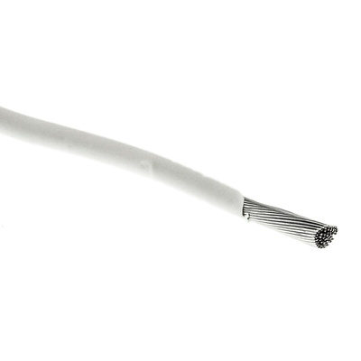 Alpha Wire EcoWire Series White 3.3 mm² Hook Up Wire, 12 AWG, 65/0.25 mm, 30m, MPPE Insulation