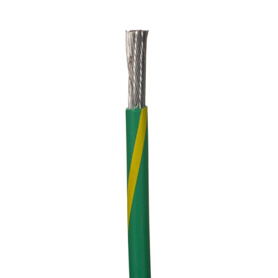 Alpha Wire EcoWire Series Green/Yellow 5.2 mm² Hook Up Wire, 10 AWG, 105/0.25 mm, 30m, MPPE Insulation