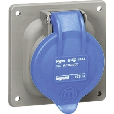 Legrand 16A Blue 3 Pole Plastic Industrial Socket, IP44