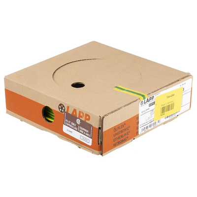 Lapp Green/Yellow 1 mm² Hook Up Wire, 17 AWG, 100m, PVC Insulation