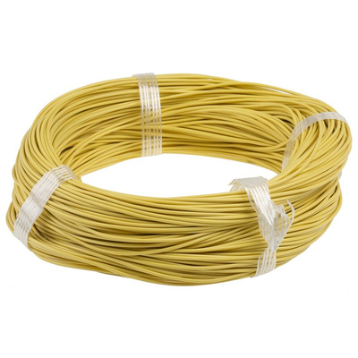 Lapp ÖLFLEX HEAT Series Yellow 0.25 mm² Hook Up Wire, 24 AWG, 14/0.15 mm, 100m, Silicone Insulation