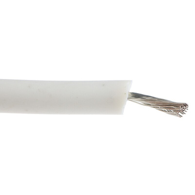 Alpha Wire Premium Series White 2.1 mm² Hook Up Wire, 14 AWG, 41/0.25 mm, 30m, Silicone Rubber Insulation