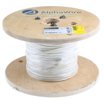 Alpha Wire EcoWire Series White 0.52 mm² Hook Up Wire, 20 AWG, 10/0.25 mm, 305m, MPPE Insulation