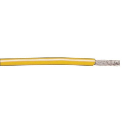 Alpha Wire Yellow 0.33 mm² Hook Up Wire, 22 AWG, 19/0.16 mm, 30m, PTFE Insulation