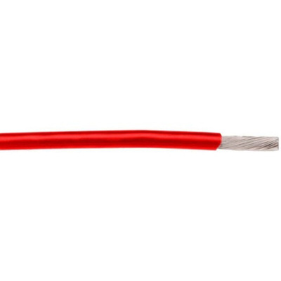 Alpha Wire 2841 Series Red 0.06 mm² Hook Up Wire, 30 AWG, 14062, 30.5m, PTFE Insulation