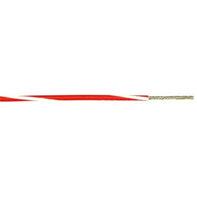 Alpha Wire Red/White 0.52 mm² Hook Up Wire, 20 AWG, 10/0.25 mm, 305m, PVC Insulation