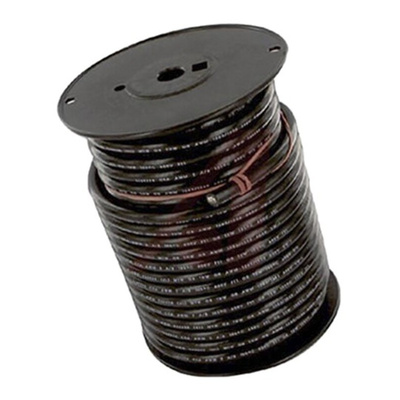 Alpha Wire Black 8.4 mm² Hook Up Wire, 8 AWG, 133/0.29 mm, 30.5m, PVC Insulation