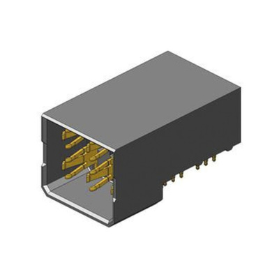 10061289-001LF | Amphenol ICC, Airmax VS 6mm Pitch Power Backplane Connector, Male, Right Angle, 3 Column, 2 Row, 6 Way, 10061289
