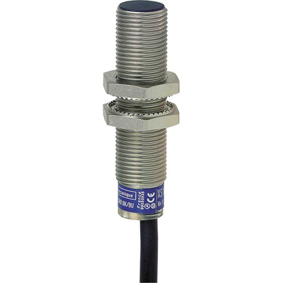 Telemecanique Sensors Inductive Barrel-Style Proximity Sensor, M12 x 1, 4 mm Detection, NPN Output, 48 V dc, IP68