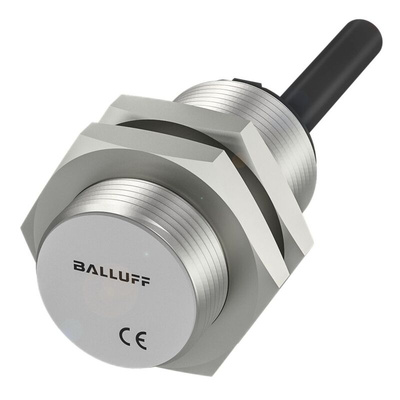 BALLUFF BES Series Inductive Barrel-Style Inductive Proximity Sensor, M18 x 1, 8mm Detection, NPN Output, 10 →
