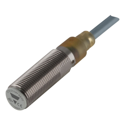 Carlo Gavazzi ICB12 Series Inductive Barrel-Style Inductive Proximity Sensor, M12 x 1, 6 mm Detection, PNP Output, 10