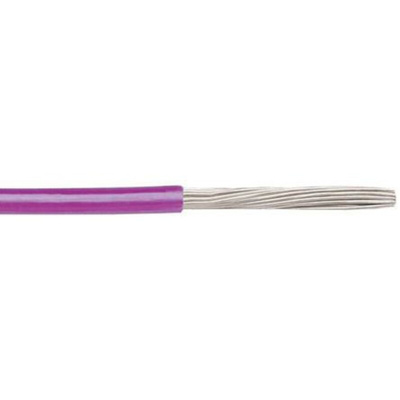 Alpha Wire EcoWire Series Purple 0.08 mm² Hook Up Wire, 28 AWG, 7/0.12 mm, 30m, MPPE Insulation