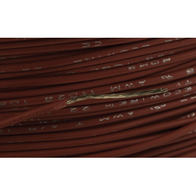 Alpha Wire EcoWire Series Brown 0.33 mm² Hook Up Wire, 22 AWG, 7/0.25 mm, 305m, MPPE Insulation