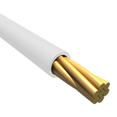 Alpha Wire 1853 Series White 0.13 mm² Hook Up Wire, 26 AWG, 7/0.16 mm, 30m, PVC Insulation