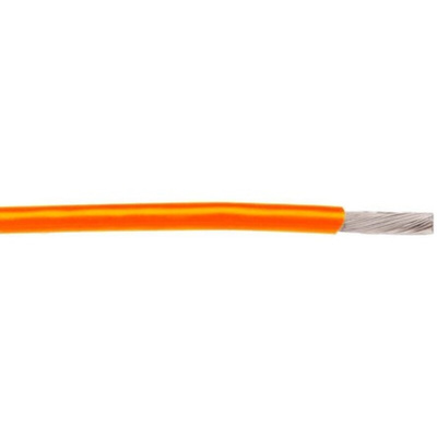 Alpha Wire Premium Series Orange 0.2 mm² Hook Up Wire, 24 AWG, 19/0.13 mm, 30m, PTFE Insulation