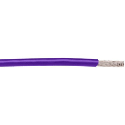 Alpha Wire Premium Series Purple 0.24 mm² Hook Up Wire, 24 AWG, 19/36, 30.5m, PTFE Insulation