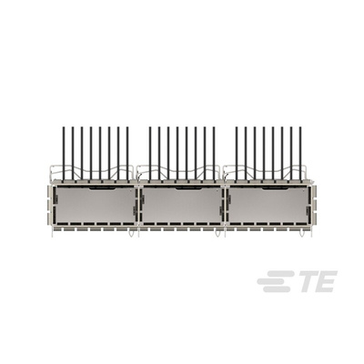 TE Connectivity QSFP Connector, Cage & Heatsink 3-Port 1-Position, 2342886-3