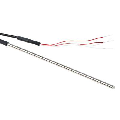 RS PRO PT100 RTD Sensor, 3mm Dia, 125mm Long, 4 Wire, Probe, Class B +250°C Max