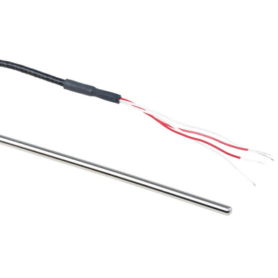 RS PRO PT100 RTD Sensor, 4mm Dia, 200mm Long, 4 Wire, Probe, Class B +250°C Max